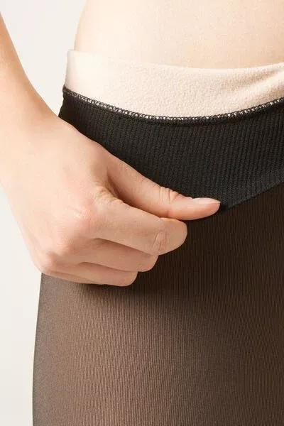 120 Denier Sheer Effect Thermal Tights, Black, 5501_5152, large image number 2