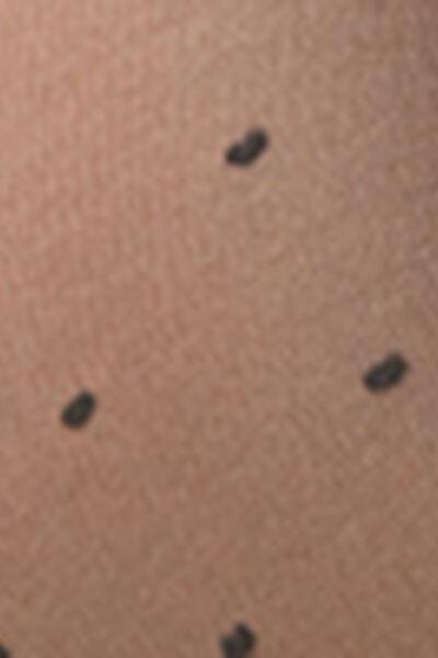 30 Denier Sheer-Effect Polka Dots Thermal Tights, Black, 5501_5409, large image number 4