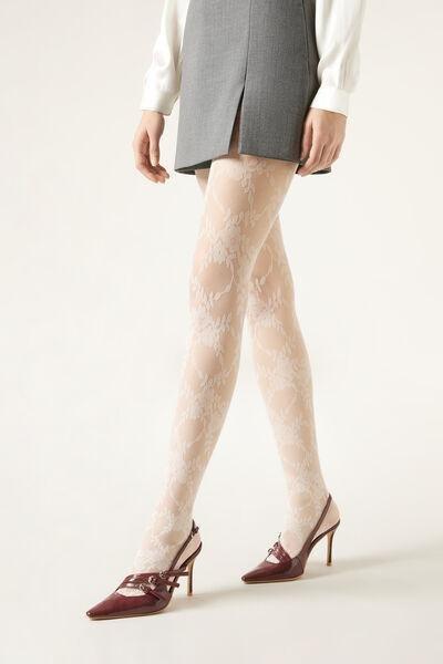 40 Denier Tulle Tights, Beige, , large image number 0