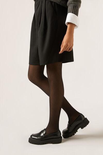 Diamond And Polka Dot Patterned Tights, Black Double, 5501_5479, large image number 0