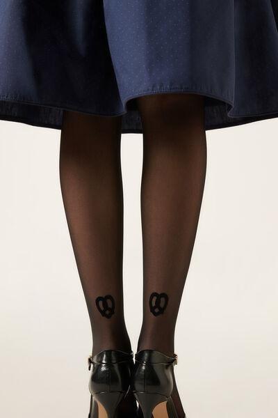 Diamond And Polka Dot Patterned Tights, Black Double, 5501_5479, large image number 2