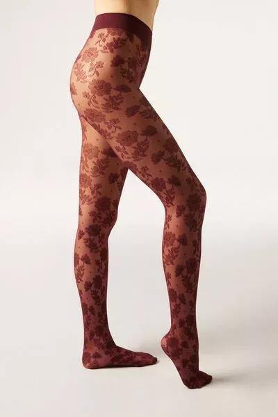 30 Denier Fishnet Tights, Burgundy, 5501_5482, medium