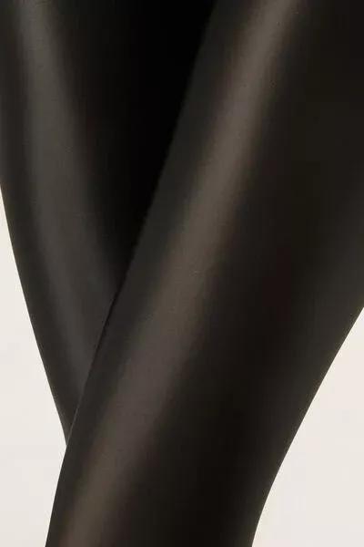 Super-Soft Shiny Fabric Satin Tights, Black, 5501_096F, large image number 3