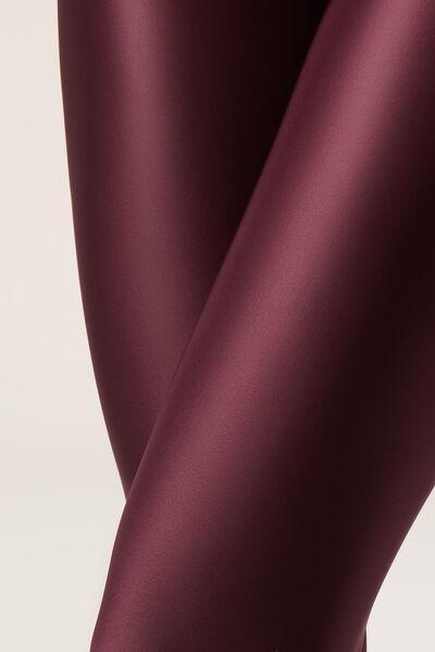 Super-Soft Shiny Fabric Satin Tights, Burgundy, 5501_097F, large image number 5