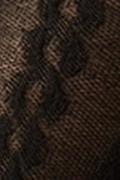 Cable Pattern Cashmere Tights, Black, Ch-Braids Black, large image number 4