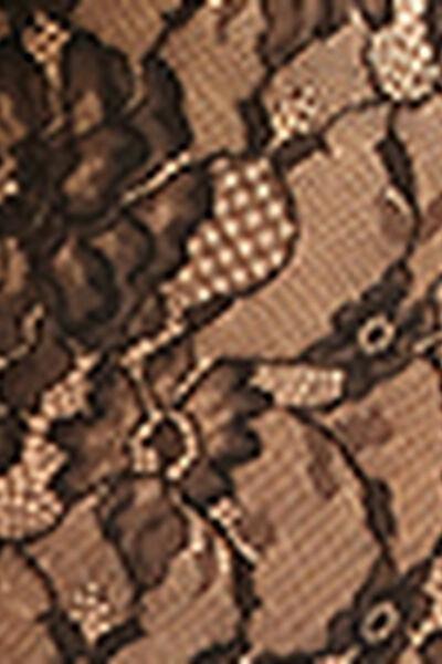 Floral Pattern Lace Tights, Black, 5501_095F, large image number 4