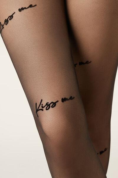 30 Denier Kiss Me Sheer Tights, Black, 5501_5231, large image number 2