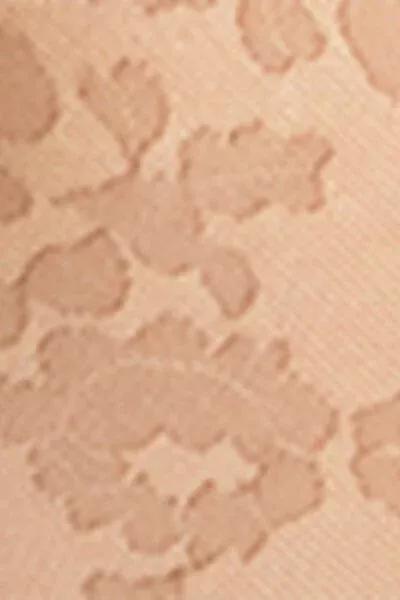Floral Patterned Sheer Tights, Beige, 5501_5531, large image number 3