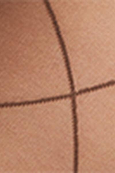 30 Denier Sheer Diamond Patterned Tights, Brown, Dark Brown, large image number 3