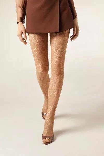 Floral Fishnet Tights, Nude, 5501_5533, medium