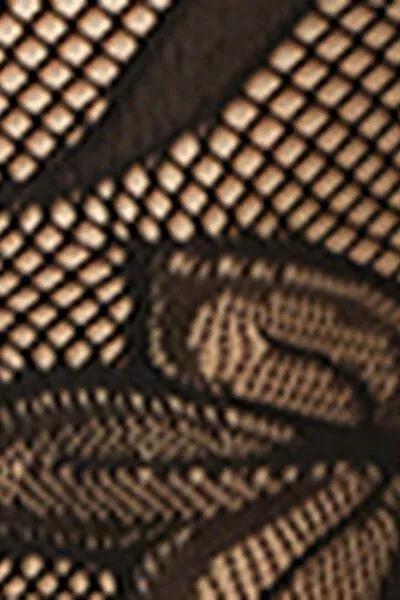 Black Macro Floral Lace Tights, 5501_5563, large image number 3
