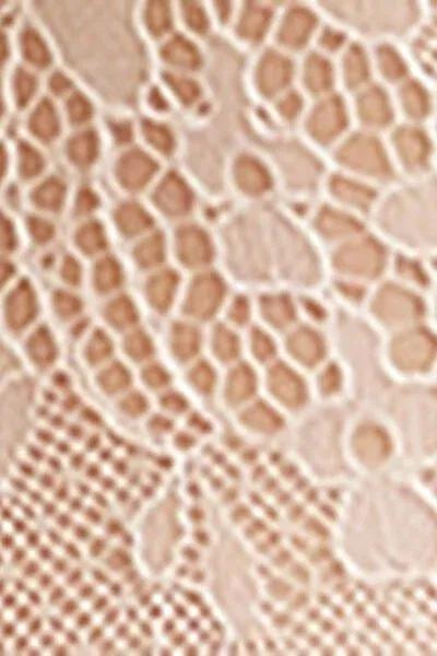 Floral Pattern Lace Tights, Beige, 5501_165F, large image number 4