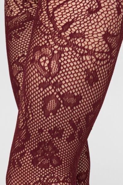 Floral Fishnet Tights, Black, 5501_5591, medium