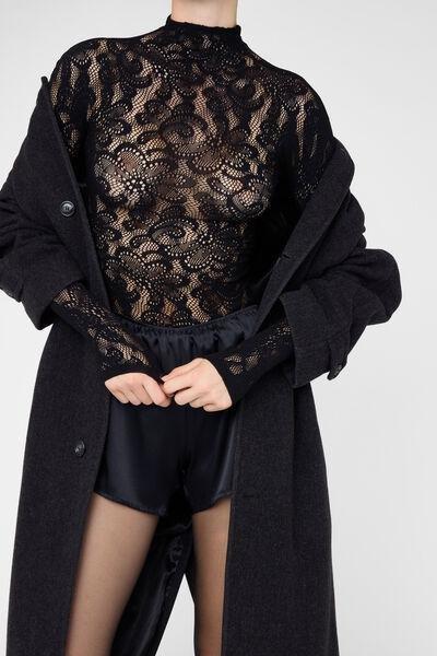Black Pop Floral Fishnet High-Neck Top, 5501_5497, medium