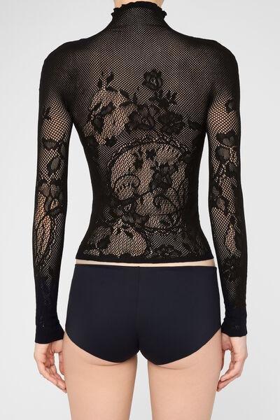 Black Liberty Floral Fishnet High-Neck Top, 5501_5497, medium