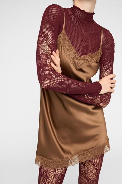 Brown Liberty Floral Fishnet High-Neck Top, 5501_5596, medium