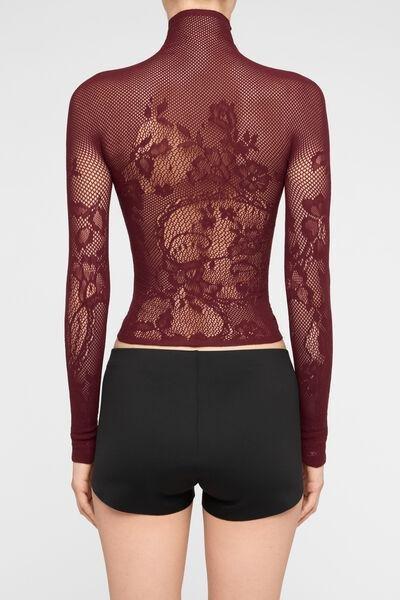 Brown Liberty Floral Fishnet High-Neck Top, 5501_5596, medium