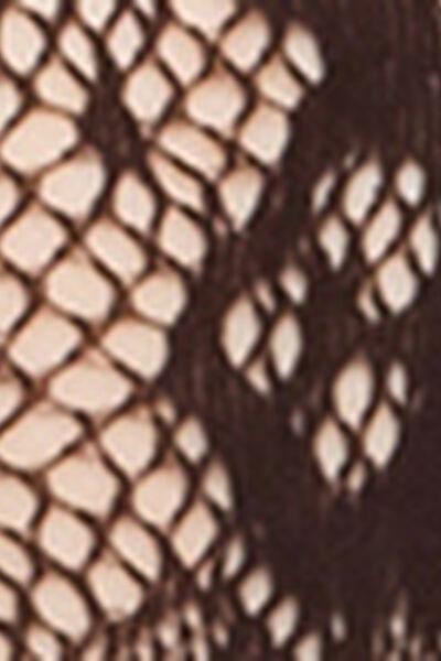 Brown Floral Fishnet Lace Jumpsuit, 5501_5498, medium