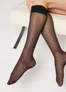 Calzedonia - Black Polka-Dots Patterned Knee-High Socks - One-Size