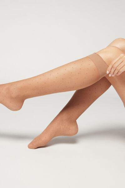 جوارب بطول الركبة منقطة من الإكسير الطبيعي ، للنساء - مقاس واحد, Natural Elixir Polka Dot, large image number 0