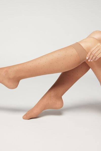 Natural Elixir Polka-Dot Patterned Knee-High Socks - One-Size, Natural Elixir Polka Dot, large image number 1