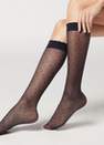 Calzedonia - Blue Polka-Dots Patterned Knee-High Socks - One-Size