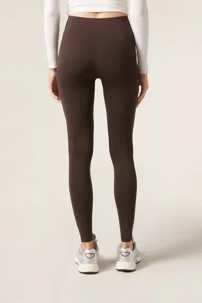 Brown Ultra Opaque  Leggings, Dark Brown, large image number 5