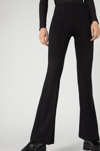 Black Flared Leggings, , large image number 1
