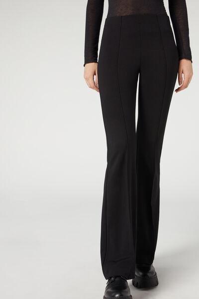 Black Flared Leggings, , large image number 3