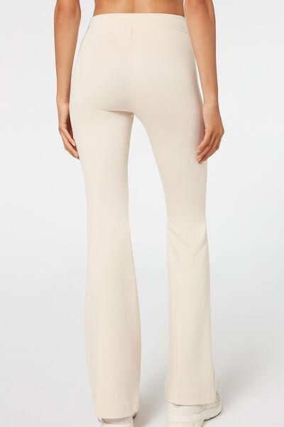 Beige Flared Leggings, , large image number 2