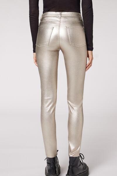 Grey Thermal Leather Effect Leggings, 46% OFF