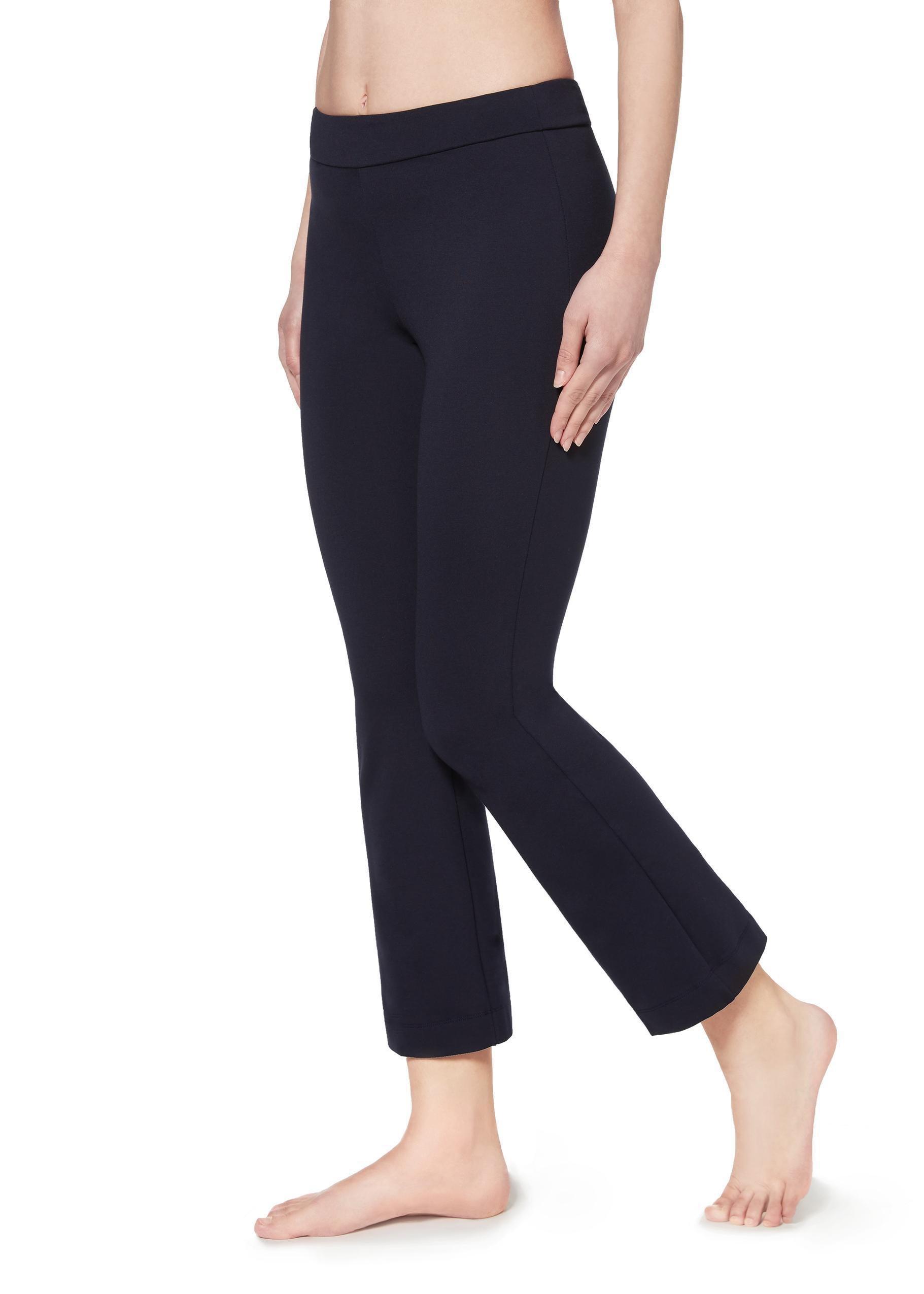 Blue Cropped Flared Leggings, , large image number 2