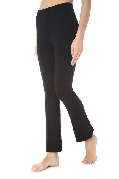 Black Cropped Flared Leggings, , large image number 5