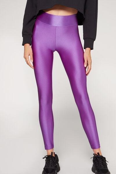 Purple Super Shiny Leggings, , large image number 1