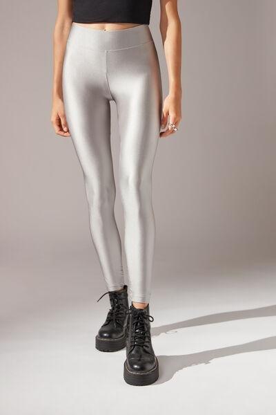 Silver Super Shiny Leggings, , large image number 0