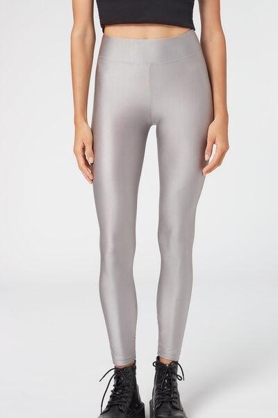 Silver Super Shiny Leggings, , large image number 1
