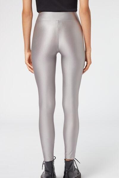 Silver Super Shiny Leggings, , large image number 2