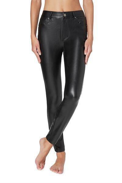 Black Leather-Effect Leggings, , large image number 5