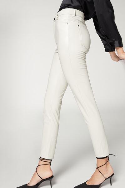 Thermal leather-effect pants - Calzedonia