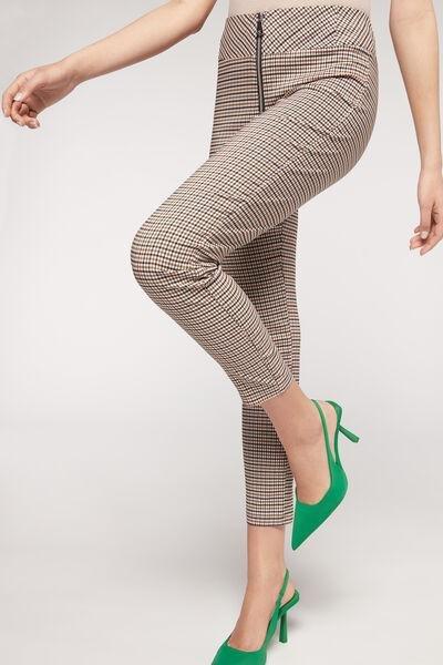 طماق بنقشة مربعات بسحاب أسود, , large image number 0