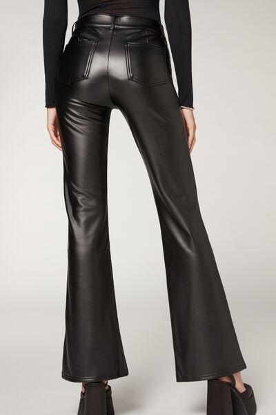 Buy Calzedonia Black Thermal Leather-Look Trousers from Next Ireland