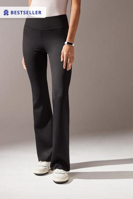 Calzedonia - Black Comfortable Soft Touch Flared Leggings