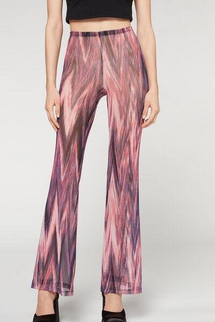 Calzedonia - Pink Printed Tulle Flared Leggings