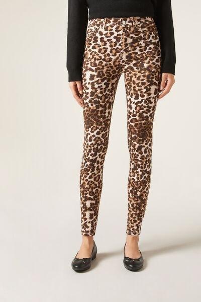 Multicolour High-Waisted Skinny Trousers, , large image number 1