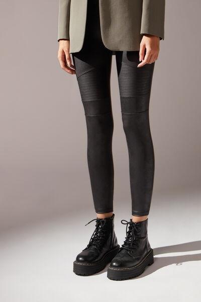 Buy Calzedonia Black Leather Effect Total Shaper Leggings from