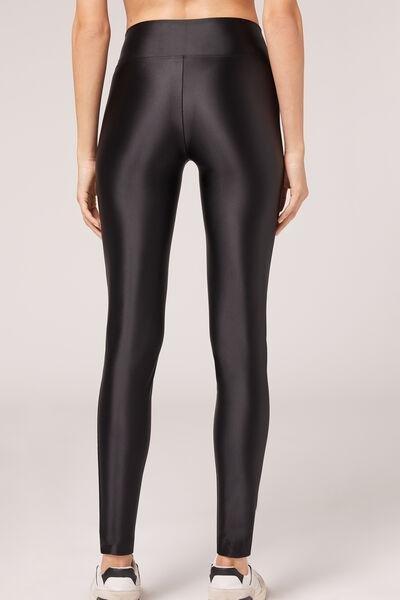 Black Super Shine Leggings, , large image number 2