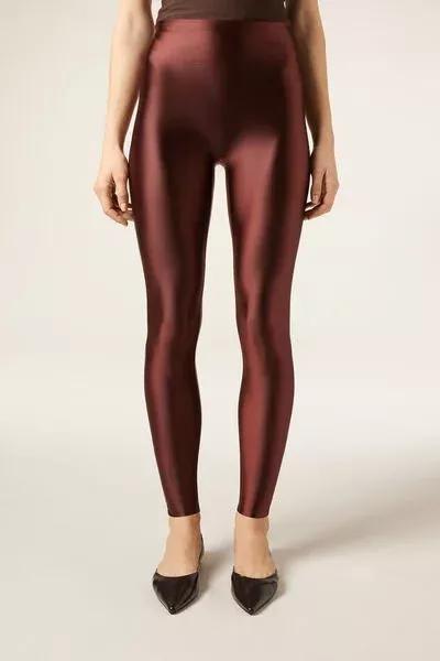 Red Super Shine Satin Leggings, 5501_154F, large image number 0