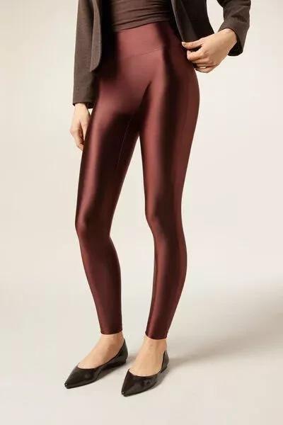 Red Super Shine Satin Leggings, 5501_154F, large image number 1
