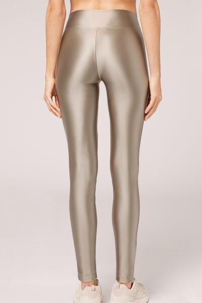 Beige Super Shine Leggings, 5501_865C, large image number 2
