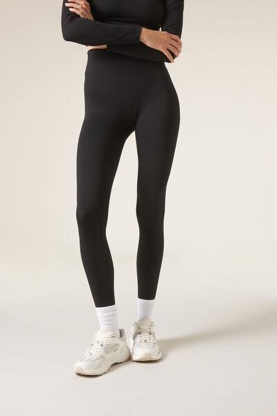 Black Plain Basic Leggings, , medium